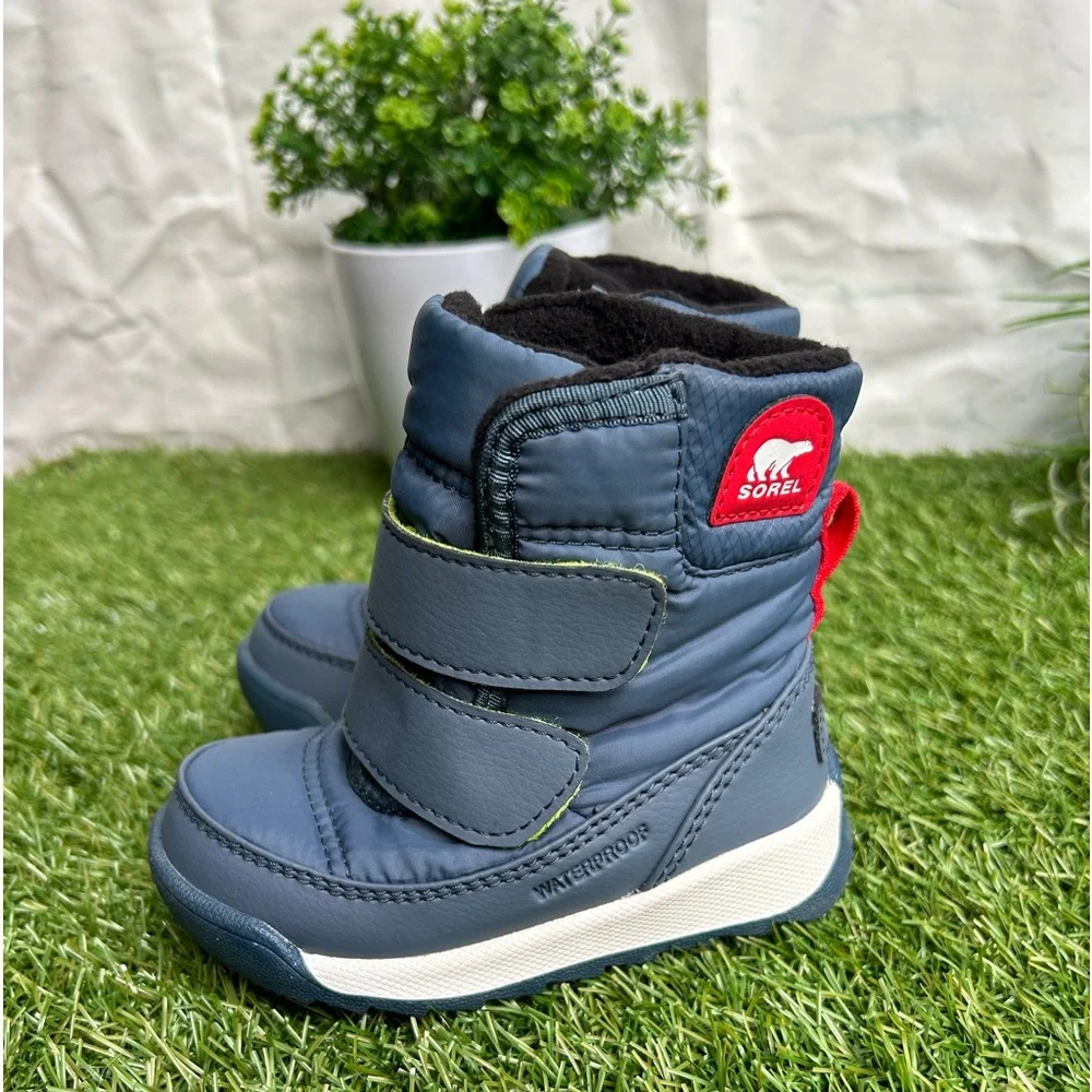 SOREL CHILDREN'S WHITNEY™ |I STRAP BOOT Uniform Blue, Cherrybomb size 5 new
